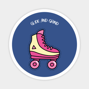 Glide and Grind Rollerblading Magnet